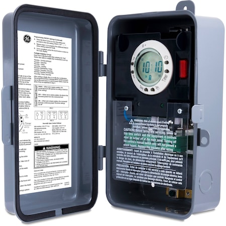 Ge GE 7-Day Digital Metal Box Timer, Outdoor 7 Day 7 On/Off Per Day 2Hp 46537